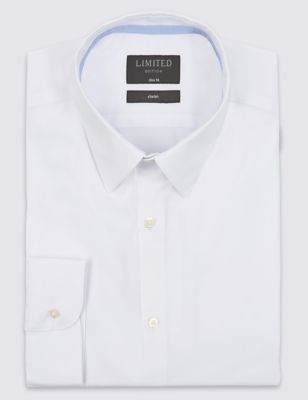 Cotton Rich Slim Fit Geometric Print Textured Shirt
